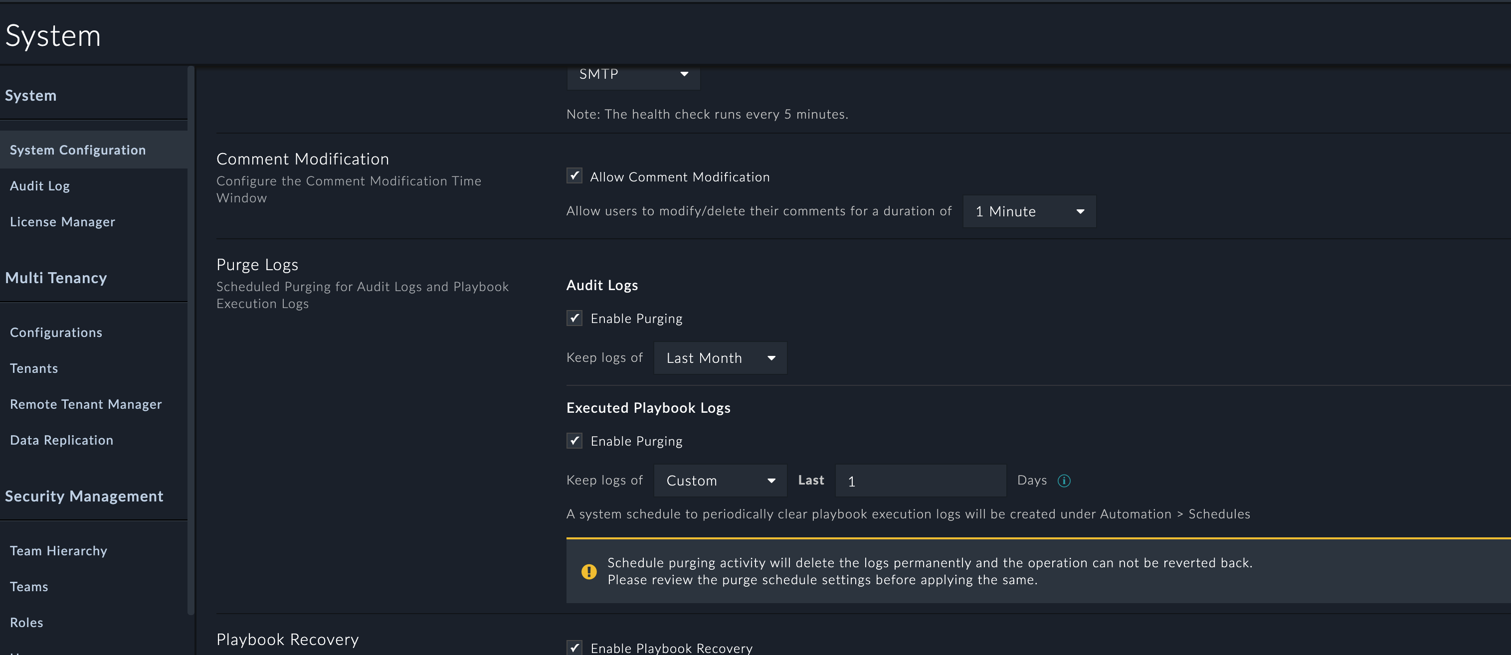 Workflow log retention - Fortinet Community