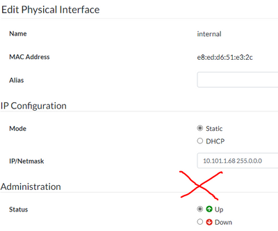 no gateway option for static IP
