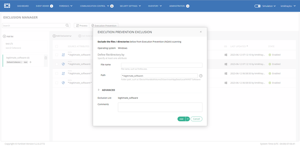 Technical Tip: FortiEDR exclusions setup - Fortinet Community