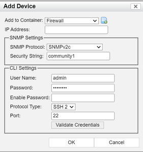 Figure 3. Adding a new device in FortiNAC.