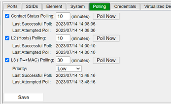 Figure 5. FortiNAC polling tab.