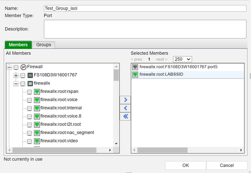 Figure 9. Custom group membership for Wired ports.