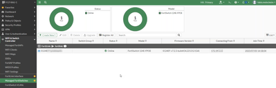 FortiLink came up GUI