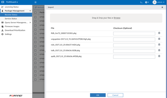 Upload available signature DB and click OK