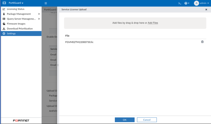 Load VM license file and click OK