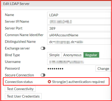 Technical Tip: LDAP connection status 'Strong(er) ... - Fortinet Community