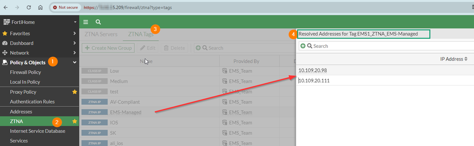 Tag details on FortiGate