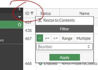 Fortigate - no option to sort policies by ID- should be here.JPG