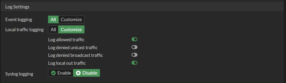 80F root log settings