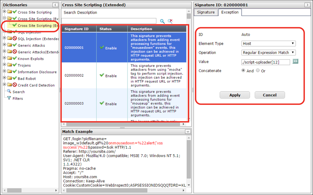 webProtection_knownAttacks_signatures_advanced