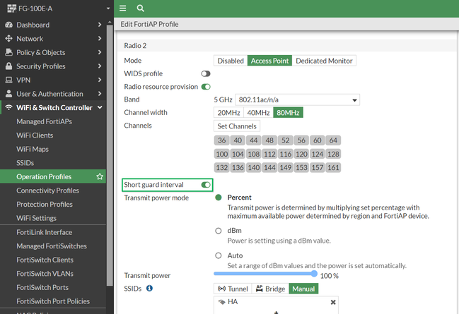 wtp-profile configuration on FortiGate