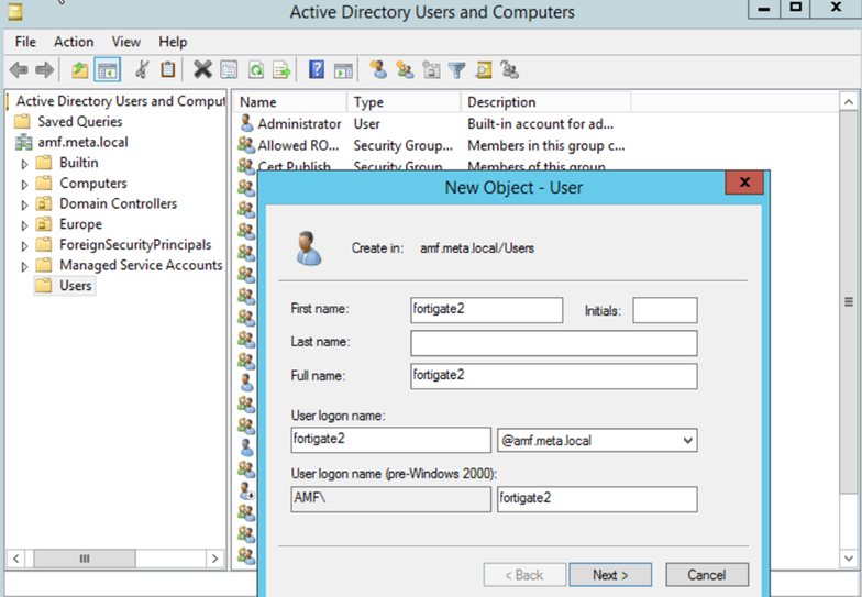 Figure 5. Sevice Instance account creation for FortiGate