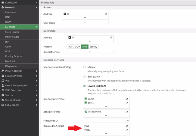 Technical Tip: Understanding SLA Target Map - Fortinet Community