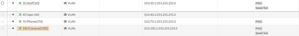 VLAN settings