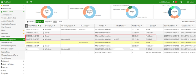 Figure 2. Multiple fingeprint sources for same Host Record.