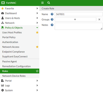 Figure 3. Creating the Role matching the departmentNumber attributes.