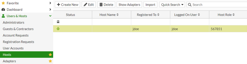 Figure 5. Host Role inheritance Verification in FortiNAC Host view.