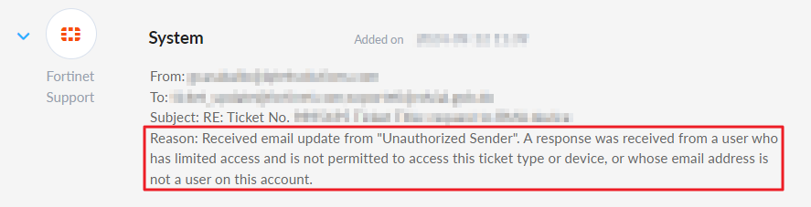 Unauthorized Sender