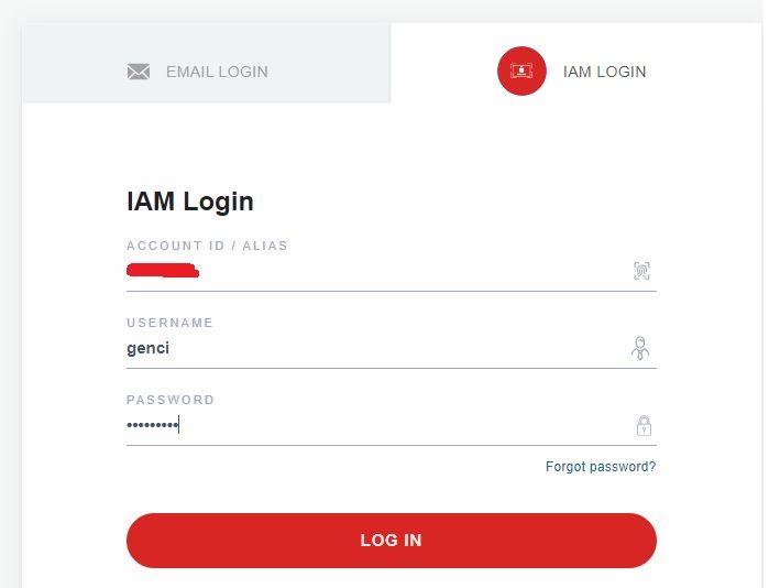 Figure 5.Login with IAM user