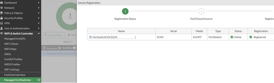 WiFi & Switch Controller -> Managed Fortiswitches: