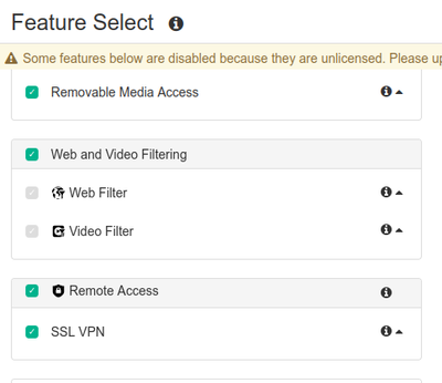 Enabled Features in EMS