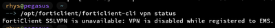 CLI VPN warning