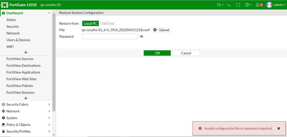 Fortigate 101E Config File Error.JPG