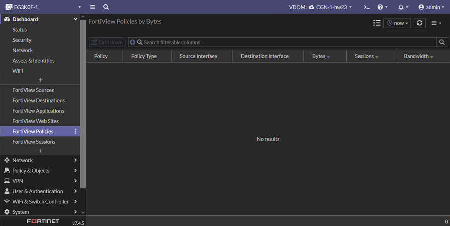 Hyperscale_FortiView_Policies_Realtime_No_results.png
