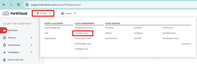 Accessing FortiGate Cloud from FortiCloud SSO.PNG