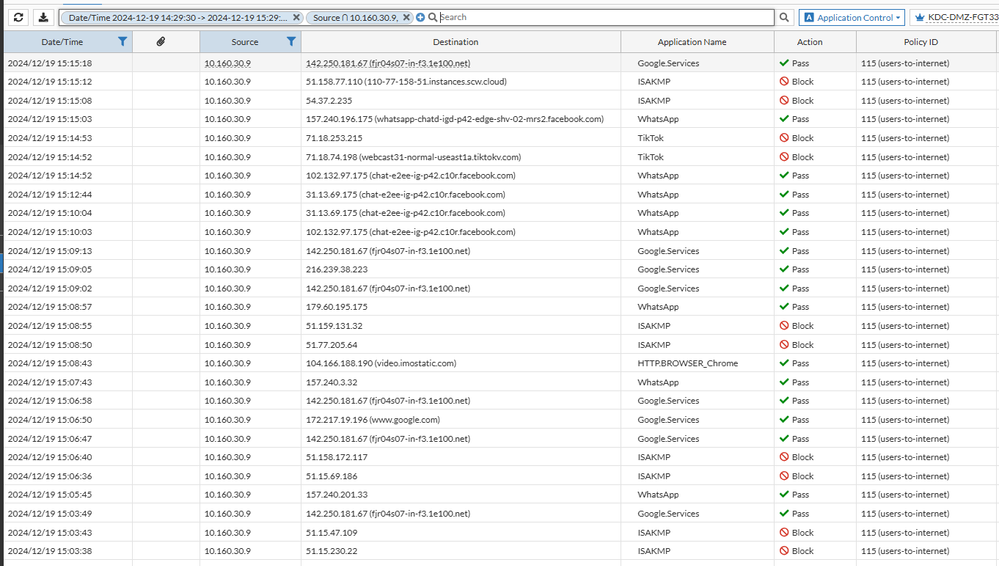 Security Events Logs-App Control