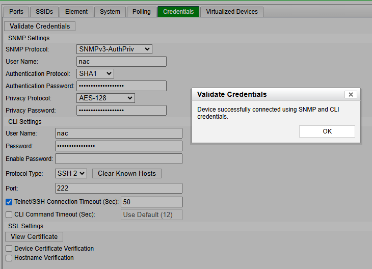 SNMP and CLI Credentials validated.png