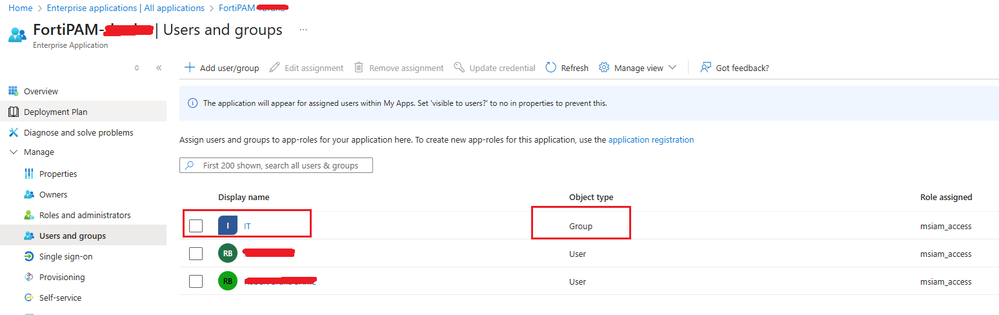 Figure 2. Adding user/groups