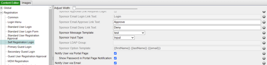 Figure 8. Additional settings related to approval process in the portal configuration.