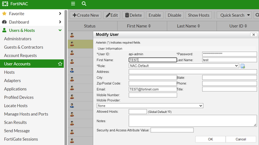 Figure 9. Admin user for sponsor approval and email server configuration.