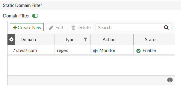 Regex to filter domains