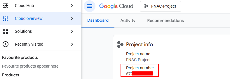 Google Project number