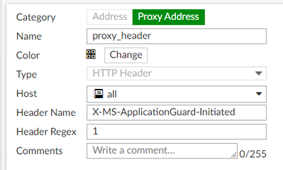 HTTP host header proxy address object
